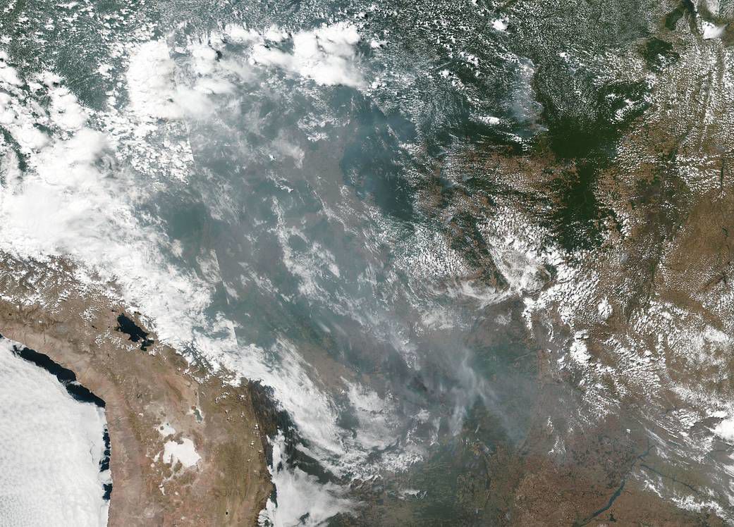 Amazon rainforest fire NASA photo